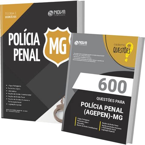 Kit Apostila Agepen Mg Pol Cia Penal Caderno De Quest Es