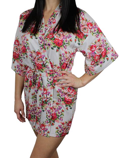 Womens Cotton Floral Robe Short Mslovely