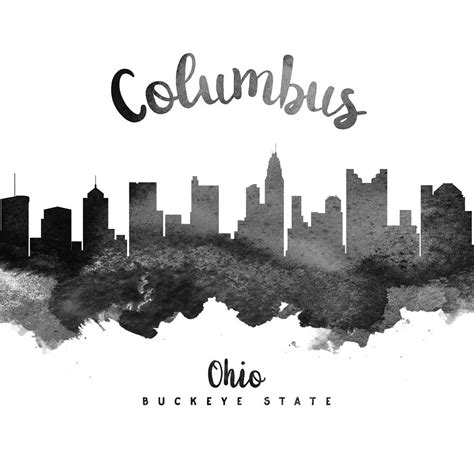 Columbus Ohio Skyline 18 Painting by Aged Pixel | Pixels