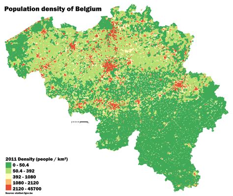 Detailed Population Density Map Of Belgium 2011 4997x4212 Oc