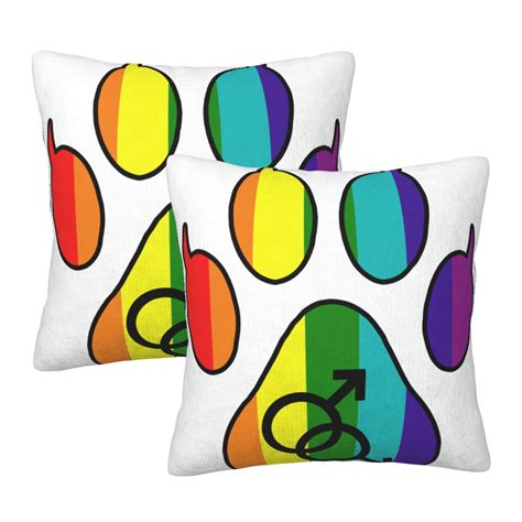 Home Throw Pillow Covers Gay Furry Pride Square Thick Throw Pillow
