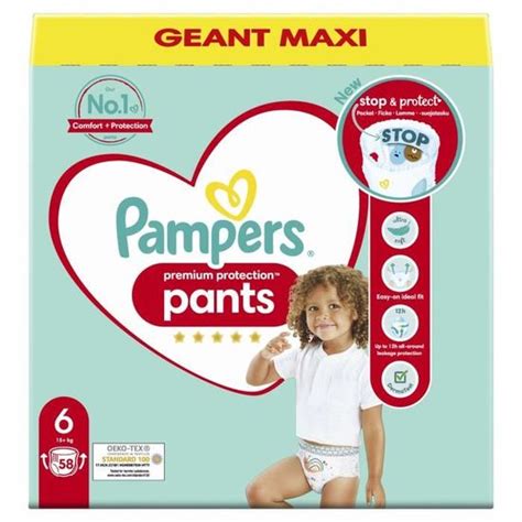 Pampers Premium Protection Pants Taille 6 58 Couches Culottes