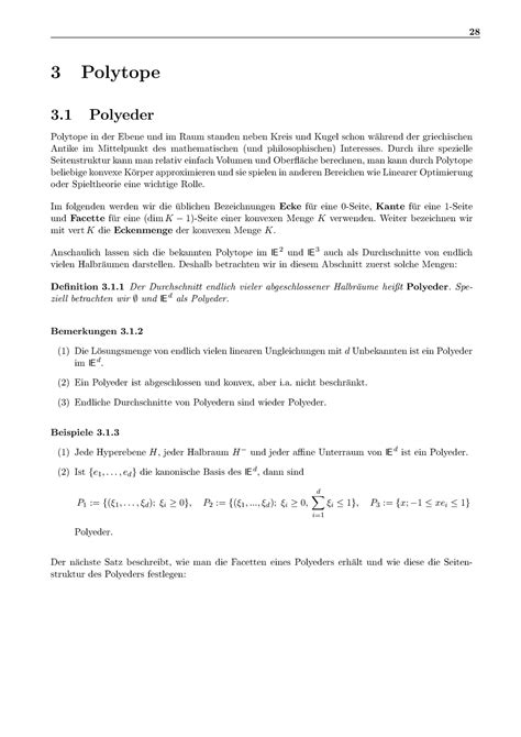 Ws Zusammenfassung Konvexgeometrie Polytope Polyeder