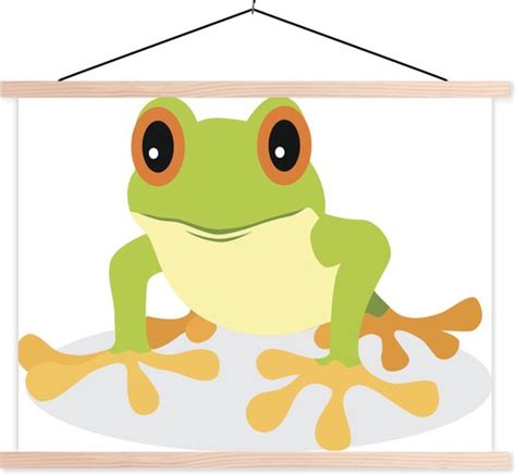 Une illustration d une affiche d école de grenouille aux yeux rouges