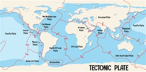 World Map With Tectonic Plates