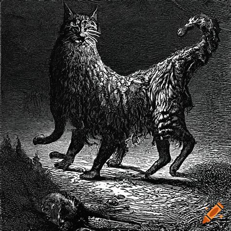 Detailed Black And White Illustration Of A Man Leading Cats On Craiyon