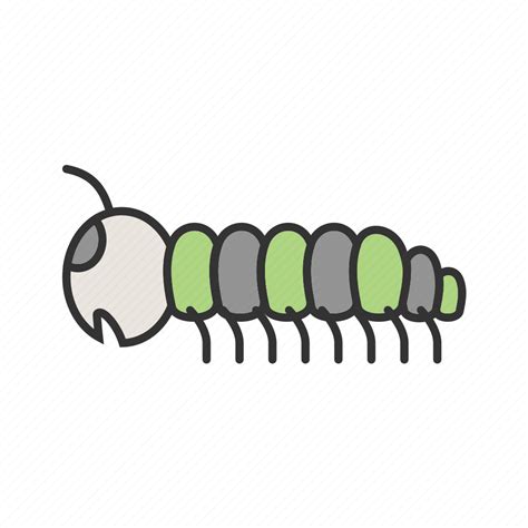 Animal Caterpilar Caterpillar Larva Moths Pest Worm Icon