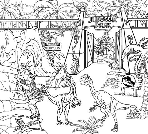 Coloriages Jurassic Park — Gratuit à Imprimer Wonder Day