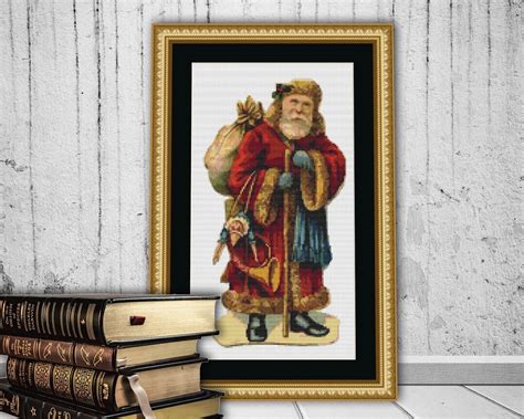 Victorian Santa Clause Counted Cross Stitch Pattern PDF Down Load 164