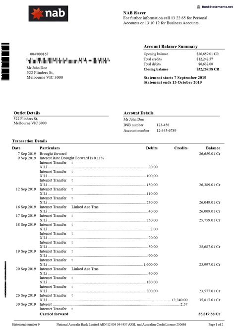 Ing Bank Statement Template Free Bankstatements Net