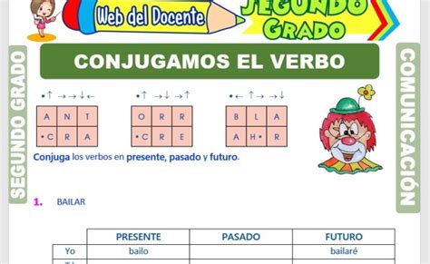 Los Verbos Para Ninos De Primer Y Segundo Grado Formas Del Verbo