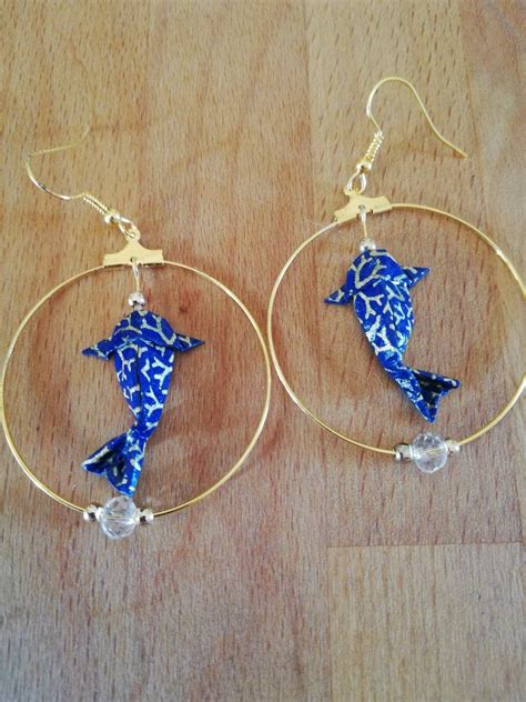 Boucles D Oreilles Origami Carpe Koi Cr Oles Poisson Origami Cr Oles