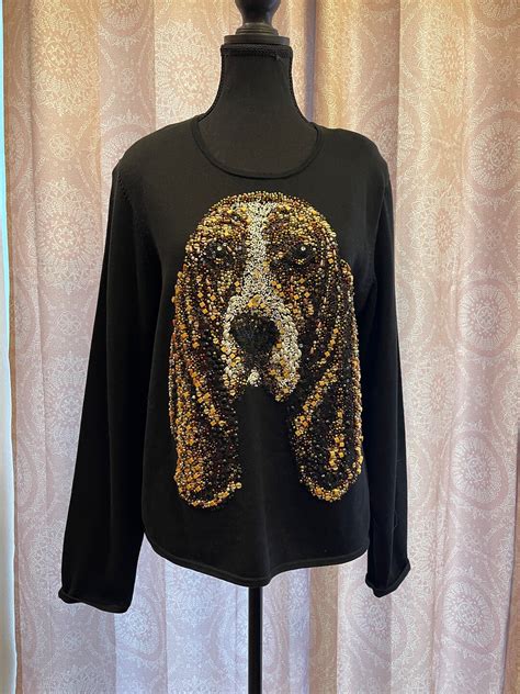 Rare Michael Simon Basset Hound Sweater Etsy