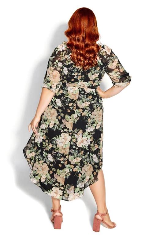 Evans Black Floral Maxi Dress Evans