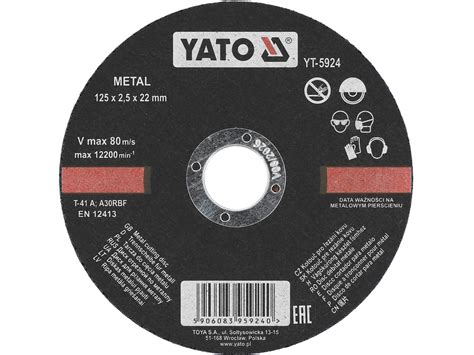 TARCZA DO CIĘCIA METALU 125X2 5X22 MM 2 5 mm Yato YT 5924 toya24 pl