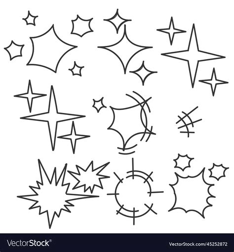 Hand drawn doodle twinkling stars sparkles Vector Image