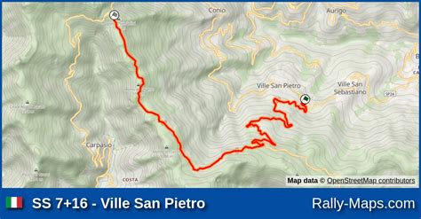 SS 7 16 Ville San Pietro Stage Map Rallye Sanremo 1978 WRC