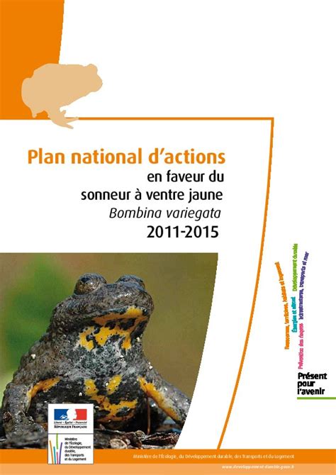 Plan national d actions en faveur du sonneur à ventre jaune