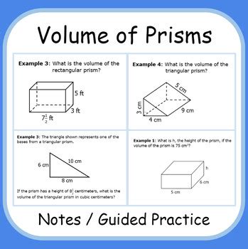 Foldable Notes For Volume Of Rectangular And Triangular Prisms By Oorah