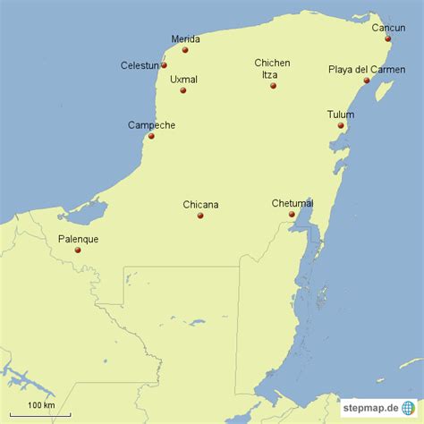 Yucatan Rundreise Von Bastisun Landkarte F R Deutschland