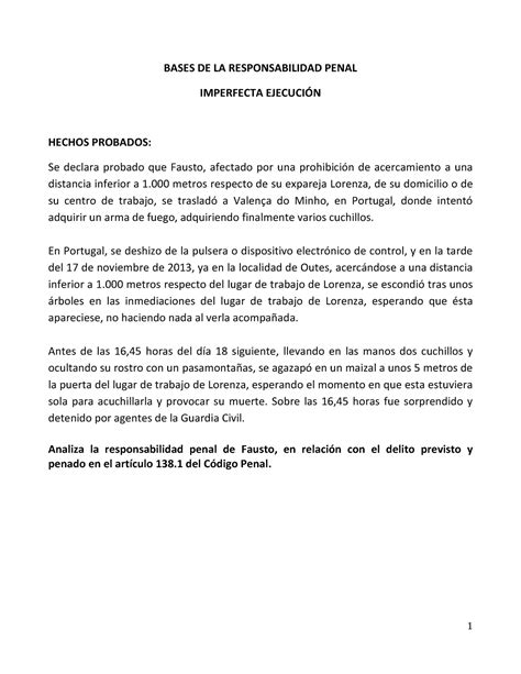 Pac 5 Teoria del delito Pràctica 5 1 BASES DE LA RESPONSABILIDAD