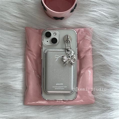 เกาหล ins หวานและเย นโบว แม เหล กเคสโทรศพท หนงสาหรบ