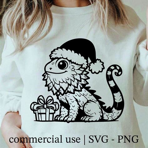 Christmas Bearded Dragon Svg Bearded Dragon Png Peeking Bearded