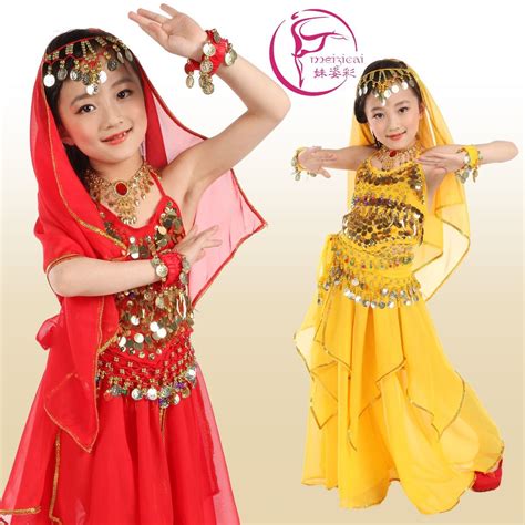 Full Set Belly Dance Costume For Kidschild Indian Dancing Performance