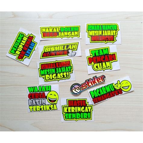 Jual Stiker Cutting Kata Kata Lucu Sticker Motor Helm Unik Shopee Indonesia