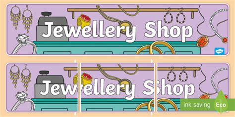 Jewelry Shop Role Play Display Banner Teacher Made