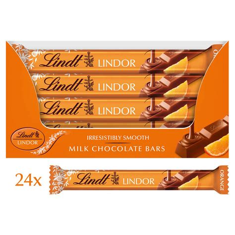 Lindt Lindor Orange Milk Chocolate Treat Bar 38g 24 X 38g Bars EBay