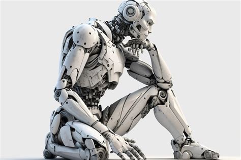 Premium Photo | Thinking robot,white humanoid robot thinking ,isolated white background ...