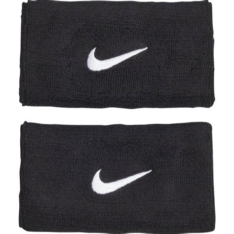 Nike Swoosh Doublewide Wristband Handledsband 2 Pack BLACK WHITE