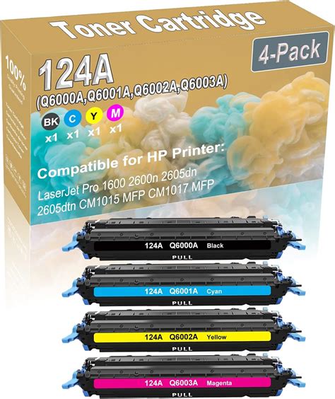 4 Pack Bkcym Compatible 1600 2600n 2605dn Laser Toner