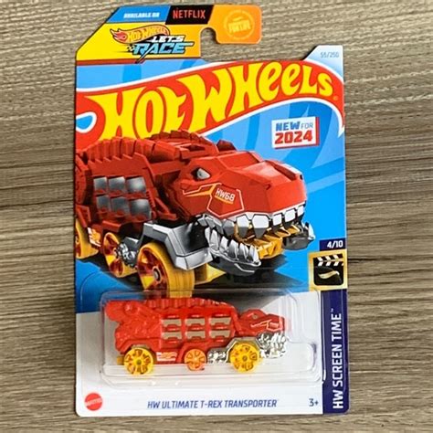 Toys Hot Wheels Trex Transporter Hw Screen Time Hotwheels Lets Race Mattel T Rex New Poshmark