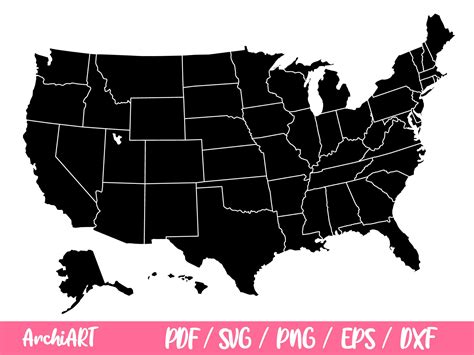 USA MAP SVG Files States Svg Files For Cricut All States Svg File