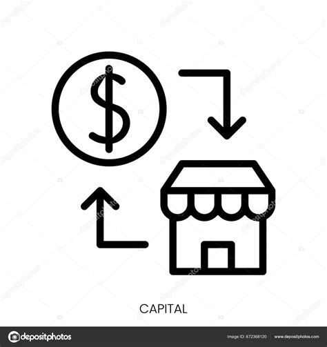 Capital Icon Line Art Style Design Isolated White Background Stock Vector By ©gfxtee7