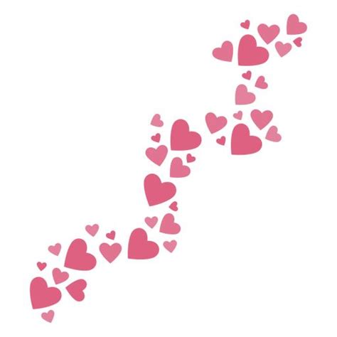 Valentines Trailprint Hearts PNG SVG Design For T Shirts Poster