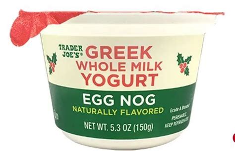 Trader Joe S Greek Whole Milk Egg Nog Yogurt Trader Joes Eggnog Pasteurizing Milk