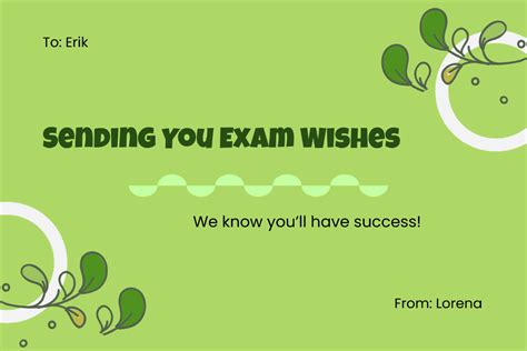 Free Exam Card Templates, Editable and Printable