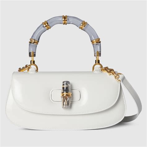 Gucci Bamboo Diva Small Top Handle Bag In White Leather Gucci® Us