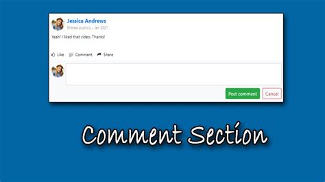 Comment Section And Its Elements Using Html And Css Code The Web