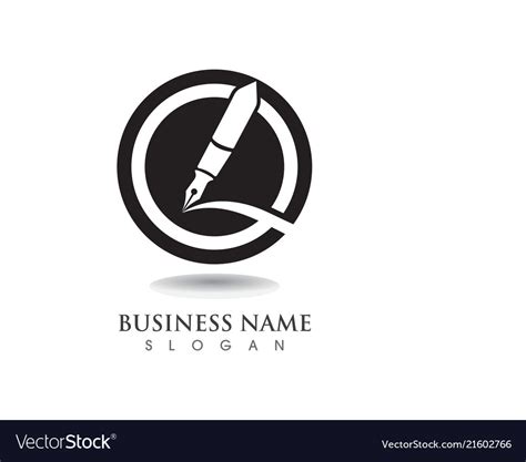 Pen logo template business Royalty Free Vector Image