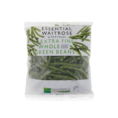 Waitrose Essential Frozen Extra Fine Whole Green Beans 500g Waitrose