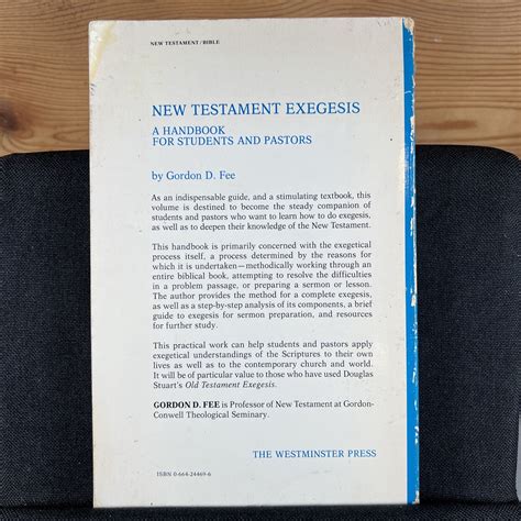 New Testament Exegesis A Handbook For Students And Pastors By Gordon