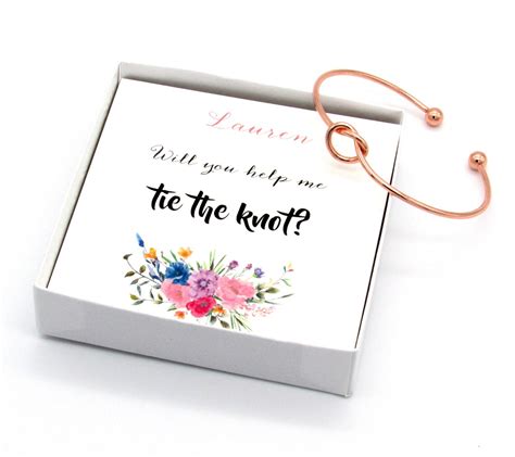 Will You Help Me Tie The Knot Love Knot Bracelet Bridesmaid Gift