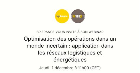 Optimisation des opérations dans un monde incertain application dans