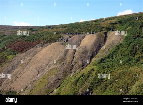 Spoil Heaps Old Ruined Lead Mining Buildings In Gunnerside Gill