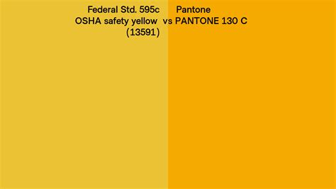 Federal Std 595c OSHA Safety Yellow 13591 Vs Pantone 130 C Side By