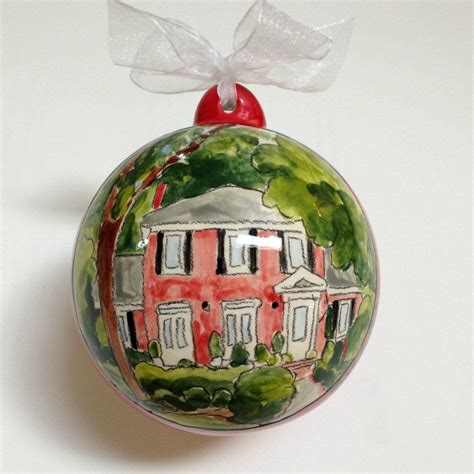 Personalized House Portrait Christmas Ornament Housewarming T By Cathie Carlson Etsy